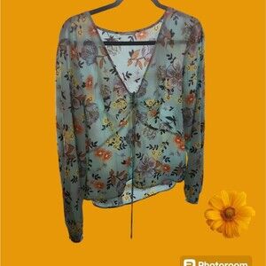 A.N.A Blue Floral Top